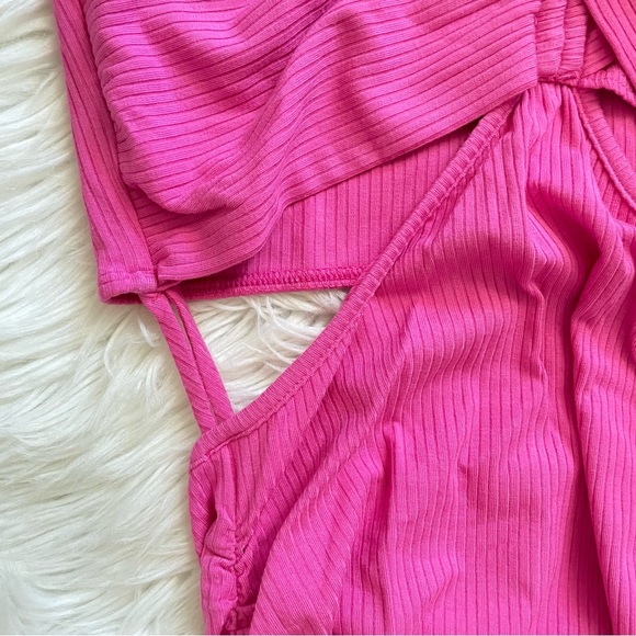 Jonathan Simkhai STANDARD Dress NWT Akane Shaping Rib Off Shoulder Cutout Halter - Picture 10 of 15